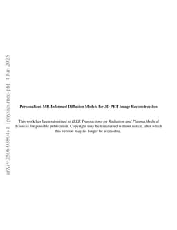 Personalized MR-Informed Diffusion Models for 3D PET Image Reconstruction