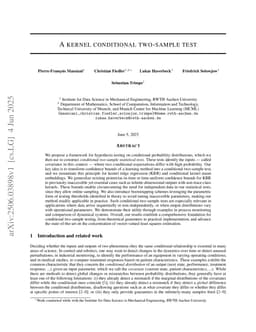 A kernel conditional two-sample test