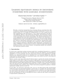 Learning equivariant models by discovering symmetries with learnable augmentations