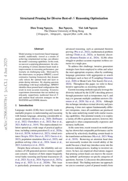 Structured Pruning for Diverse Best-of-N Reasoning Optimization