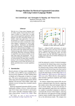 Stronger Baselines for Retrieval-Augmented Generation with Long-Context Language Models