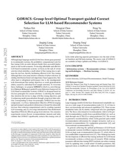 GORACS: Group-level Optimal Transport-guided Coreset Selection for LLM-based Recommender Systems
