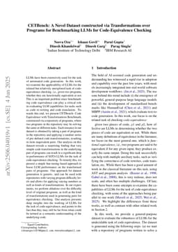 CETBench: A Novel Dataset constructed via Transformations over Programs for Benchmarking LLMs for Code-Equivalence Checking