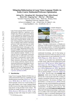 Mitigating Hallucinations in Large Vision-Language Models via Entity-Centric Multimodal Preference Optimization