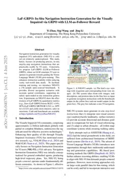 LaF-GRPO: In-Situ Navigation Instruction Generation for the Visually Impaired via GRPO with LLM-as-Follower Reward