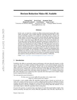 Horizon Reduction Makes RL Scalable