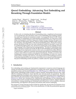 Qwen3 Embedding: Advancing Text Embedding and Reranking Through Foundation Models