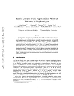 Sample Complexity and Representation Ability of Test-time Scaling Paradigms