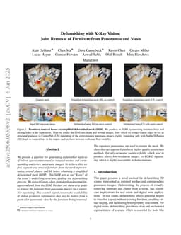 Defurnishing with X-Ray Vision: Joint Removal of Furniture from Panoramas and Mesh