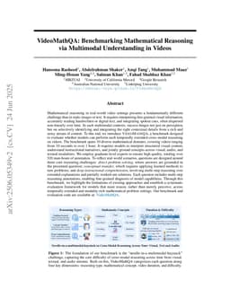 VideoMathQA: Benchmarking Mathematical Reasoning via Multimodal Understanding in Videos