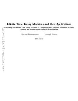 Infinite Time Turing Machines and their Applications