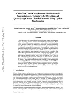 CarboNeXT and CarboFormer: Dual Semantic Segmentation Architectures for Detecting and Quantifying Carbon Dioxide Emissions Using Optical Gas Imaging