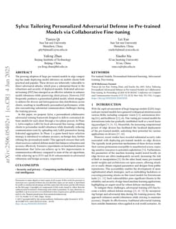 Sylva: Tailoring Personalized Adversarial Defense in Pre-trained Models via Collaborative Fine-tuning