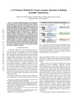 A VLM-based Method for Visual Anomaly Detection in Robotic Scientific Laboratories