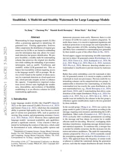StealthInk: A Multi-bit and Stealthy Watermark for Large Language Models