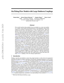 On Fitting Flow Models with Large Sinkhorn Couplings