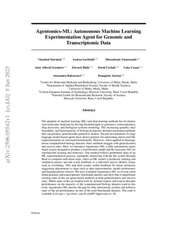 Agentomics-ML: Autonomous Machine Learning Experimentation Agent for Genomic and Transcriptomic Data