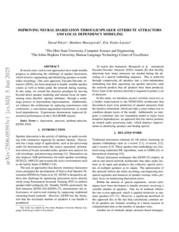 Improving Neural Diarization through Speaker Attribute Attractors and Local Dependency Modeling