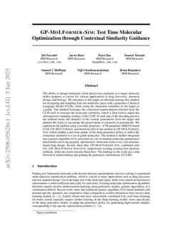 GP-MoLFormer-Sim: Test Time Molecular Optimization through Contextual Similarity Guidance