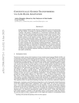 Contextually Guided Transformers via Low-Rank Adaptation