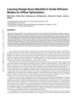 Learning Design-Score Manifold to Guide Diffusion Models for Offline Optimization