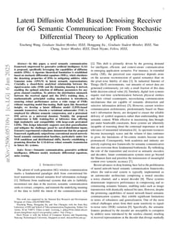 Latent Diffusion Model Based Denoising Receiver for 6G Semantic Communication: From Stochastic Differential Theory to Application