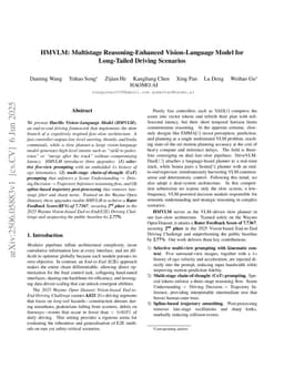 HMVLM: Multistage Reasoning-Enhanced Vision-Language Model for Long-Tailed Driving Scenarios