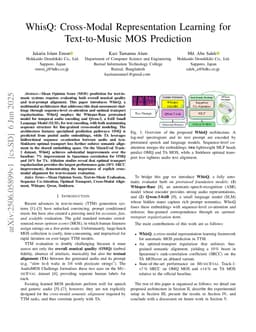 WhisQ: Cross-Modal Representation Learning for Text-to-Music MOS Prediction