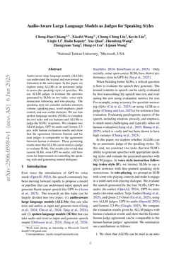 Audio-Aware Large Language Models as Judges for Speaking Styles