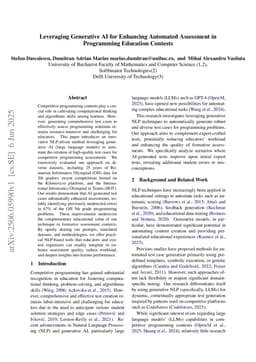 Leveraging Generative AI for Enhancing Automated Assessment in Programming Education Contests