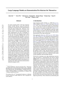 Large Language Models are Demonstration Pre-Selectors for Themselves