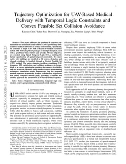 Trajectory Optimization for UAV-Based Medical Delivery with Temporal Logic Constraints and Convex Feasible Set Collision Avoidance