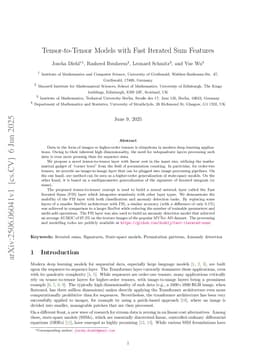 Tensor-to-Tensor Models with Fast Iterated Sum Features
