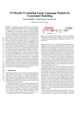CP-Bench: Evaluating Large Language Models for Constraint Modelling
