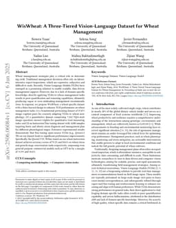 WisWheat: A Three-Tiered Vision-Language Dataset for Wheat Management
