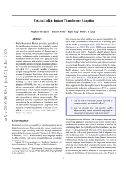 Text-to-LoRA: Instant Transformer Adaption
