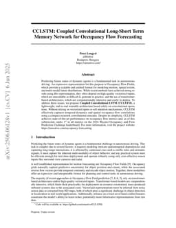 CCLSTM: Coupled Convolutional Long-Short Term Memory Network for Occupancy Flow Forecasting