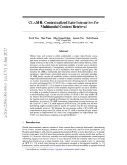 CLaMR: Contextualized Late-Interaction for Multimodal Content Retrieval