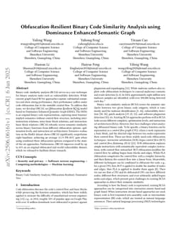 Obfuscation-Resilient Binary Code Similarity Analysis using Dominance Enhanced Semantic Graph