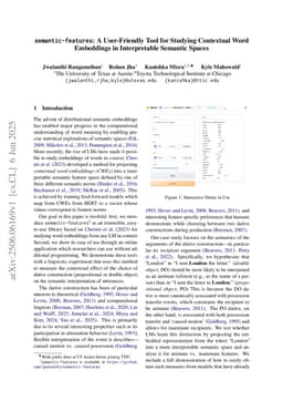 semantic-features: A User-Friendly Tool for Studying Contextual Word Embeddings in Interpretable Semantic Spaces