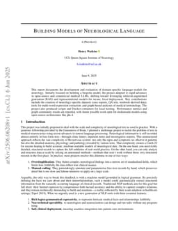 Building Models of Neurological Language