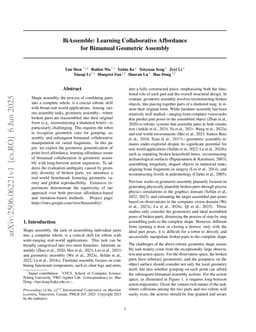 BiAssemble: Learning Collaborative Affordance for Bimanual Geometric Assembly
