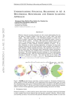 Understanding Financial Reasoning in AI: A Multimodal Benchmark and Error Learning Approach