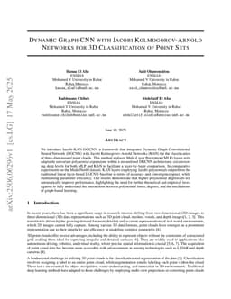 Dynamic Graph CNN with Jacobi Kolmogorov-Arnold Networks for 3D Classification of Point Sets