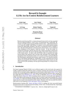 Reward Is Enough: LLMs Are In-Context Reinforcement Learners