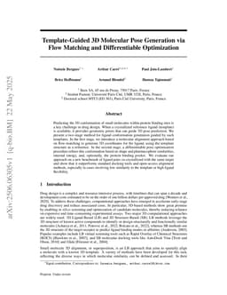 Template-Guided 3D Molecular Pose Generation via Flow Matching and Differentiable Optimization