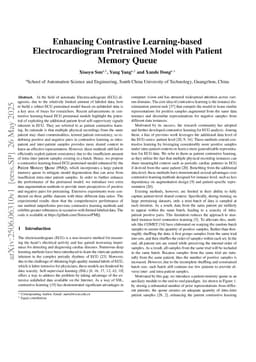 Enhancing Contrastive Learning-based Electrocardiogram Pretrained Model with Patient Memory Queue