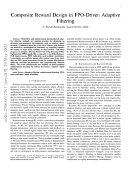 Composite Reward Design in PPO-Driven Adaptive Filtering