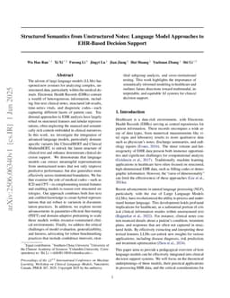 Structured Semantics from Unstructured Notes: Language Model Approaches to EHR-Based Decision Support