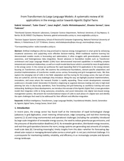 From Transformers to Large Language Models: A systematic review of AI applications in the energy sector towards Agentic Digital Twins